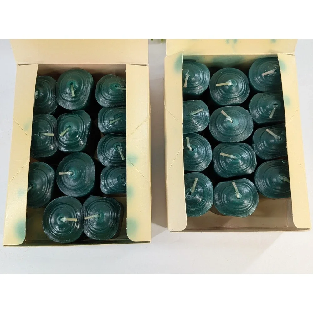 LOT 24🌲Pier 1 Holiday Forest Candle Votives Green Under The Mistletoe Christmas
